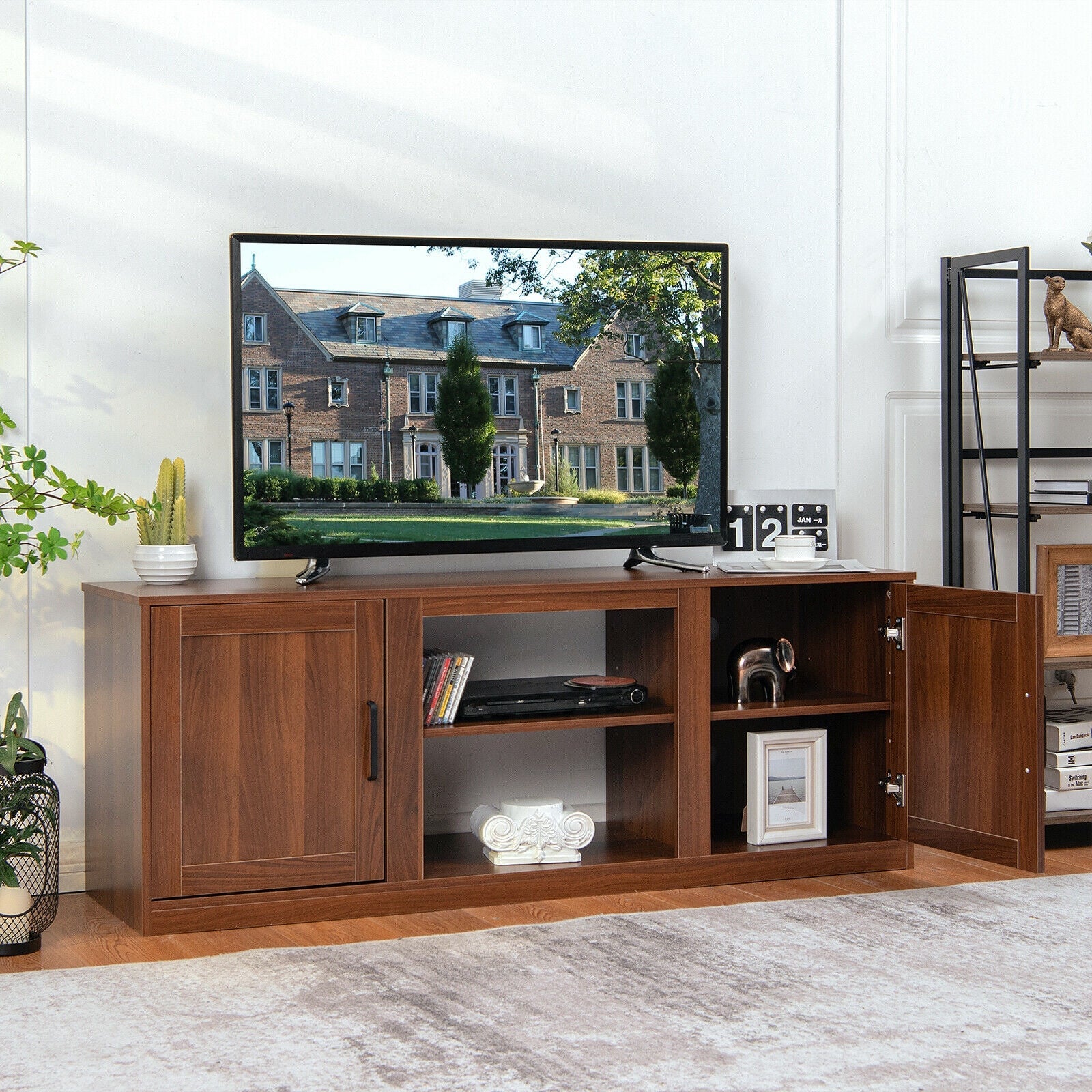 58 Inch TV Stand with 1500W Faux Fireplace for TVs up to 65 Inch-Vintage