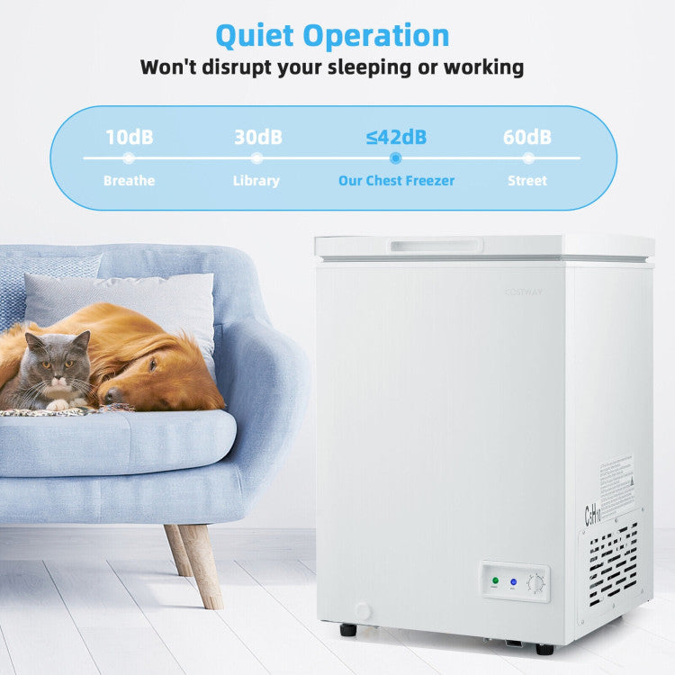3.5/5 Cu.ft Compact Chest Freezer with Basket
