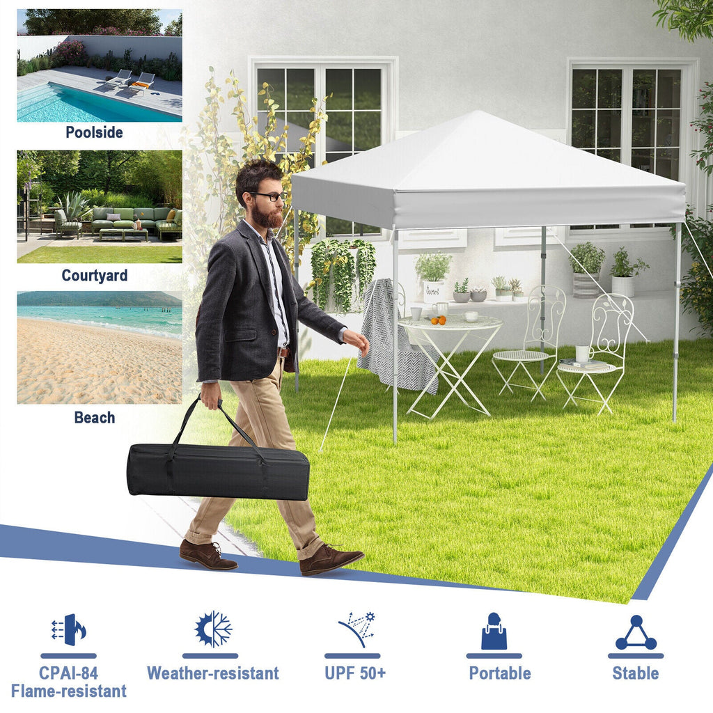 6.6 x 6.6 Feet Outdoor Pop-up Canopy Tent with UPF 50+ Sun Protection-White