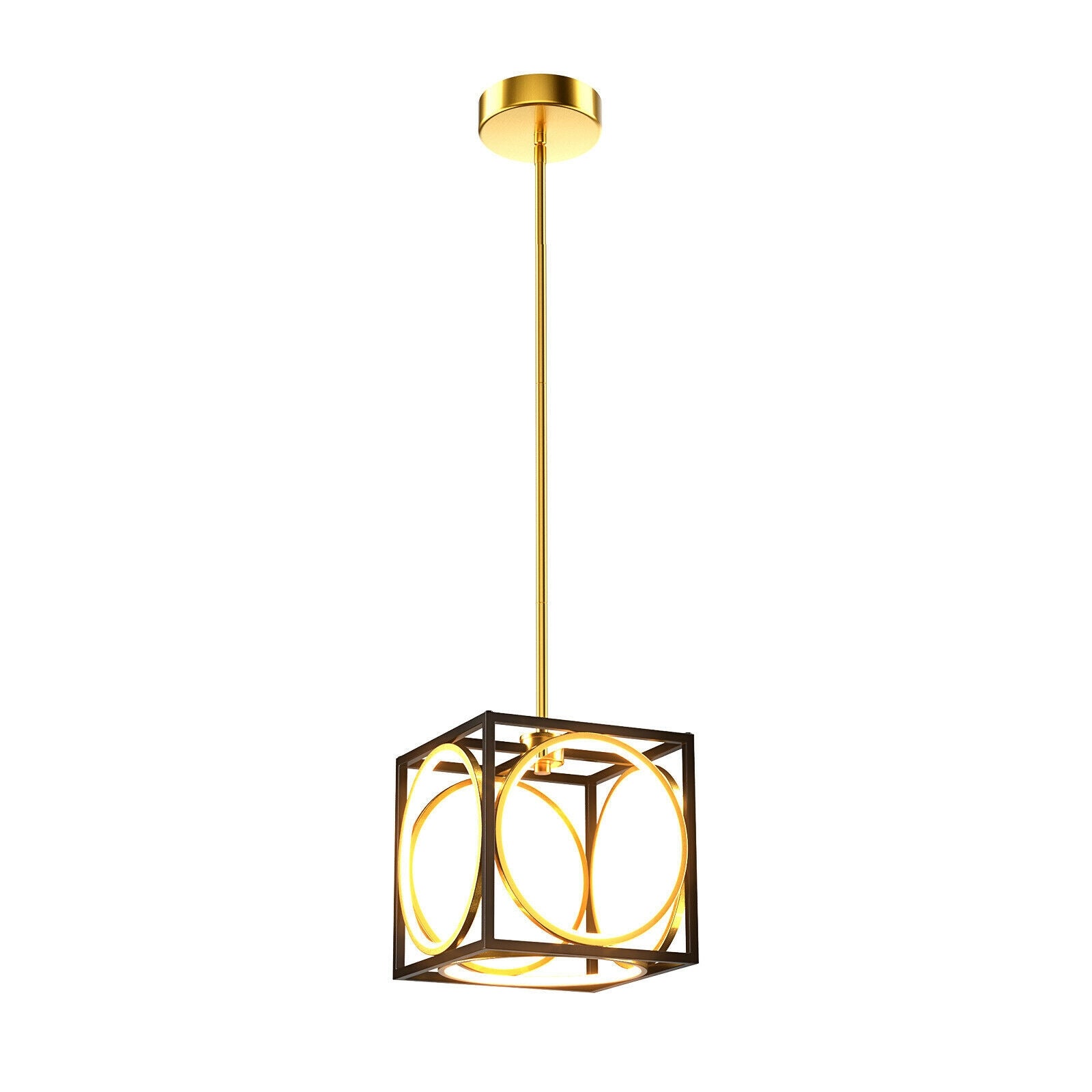 Modern LED Pendant Light with 42 Inches Adjustable Suspender-Golden