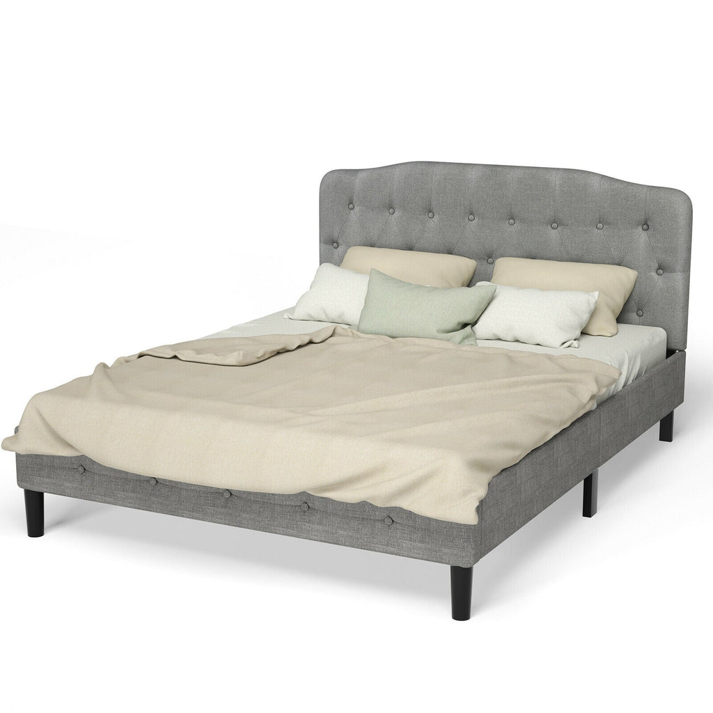 Queen Upholstered Headboard with Adjustable Heights-Light Gray