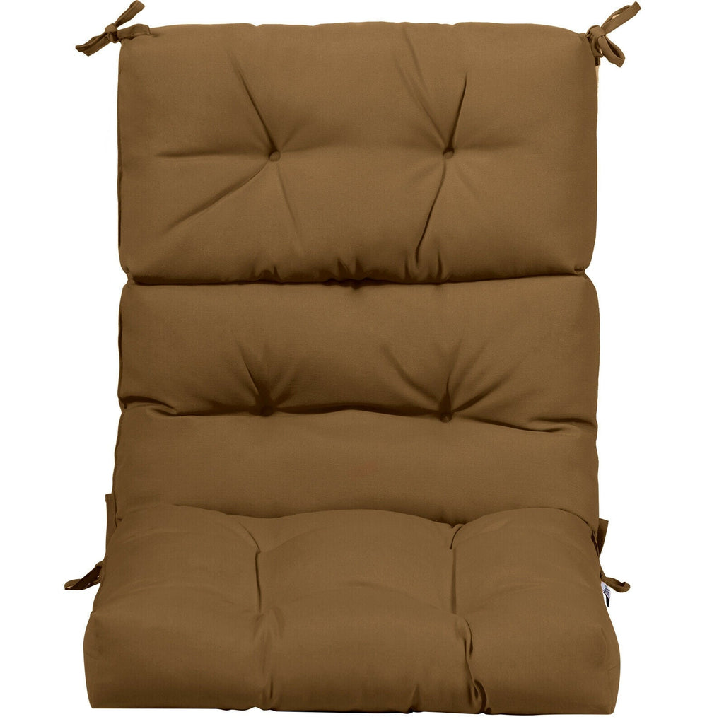 22 x 44 Inch Tufted Outdoor Patio Chair Seating Pad-Brown