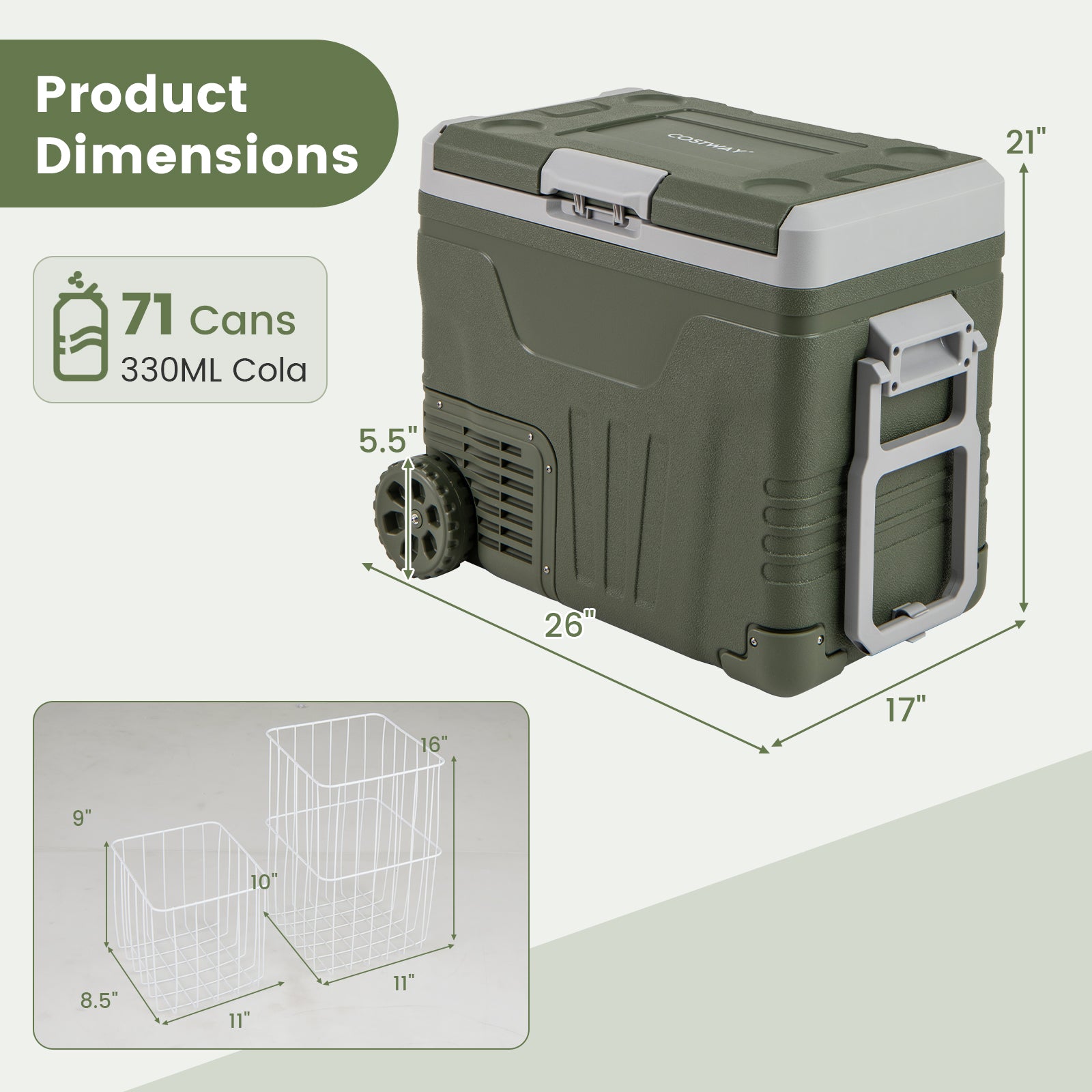 12 Volt Car Refrigerator Portable Car Fridge with Adjustable Range-50L
