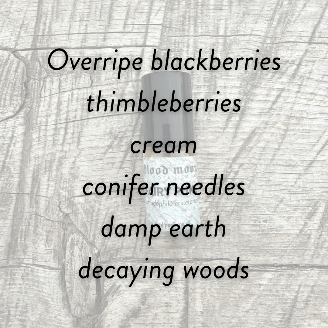 Fairy Puke Perfume Oil - Thimbleberry, Cream, Conifer, Earth