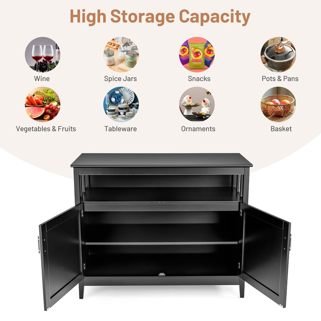 Modern Practical Wooden Kitchen Lockers with Large Storage Space-Black