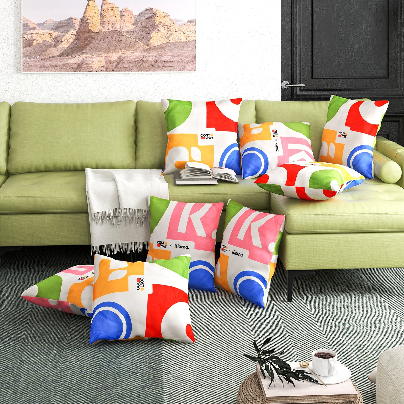 18 x 18 Inch Inches Square Throw Pillows with Removable and Washable Velvet Pillow Cases