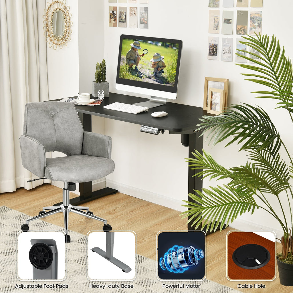 Electric Height Adjustable Standing Desk with Memory Controller-Black