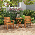 20 Inch Hardwood Patio Folding Table with Slatted Tabletop