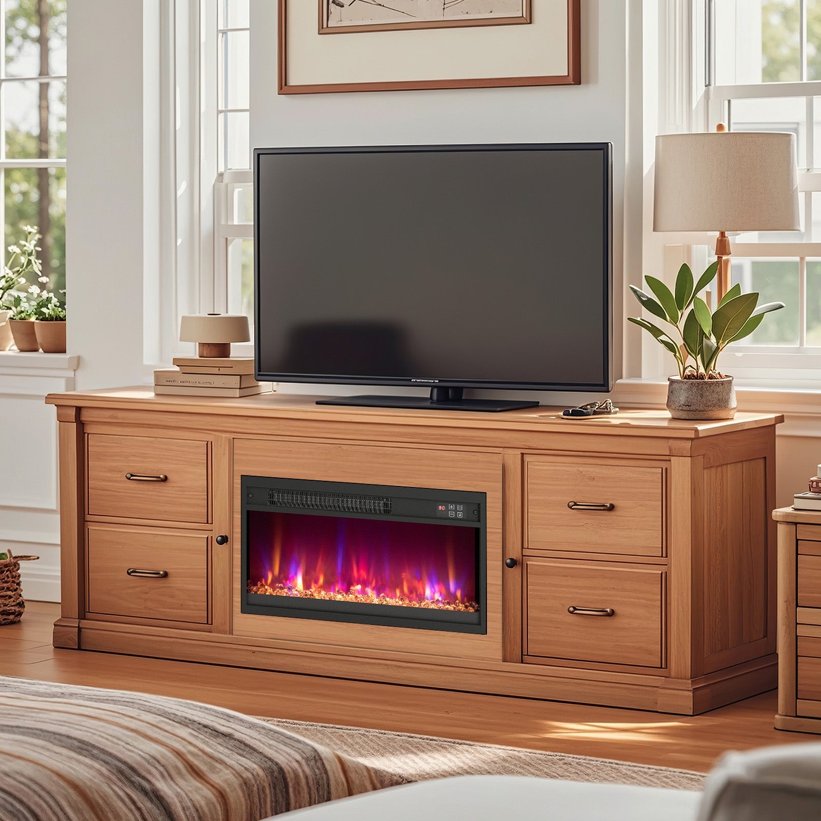 18/23/26 Inch 1500W Electric Fireplace Insert with Remote Control-23 inches