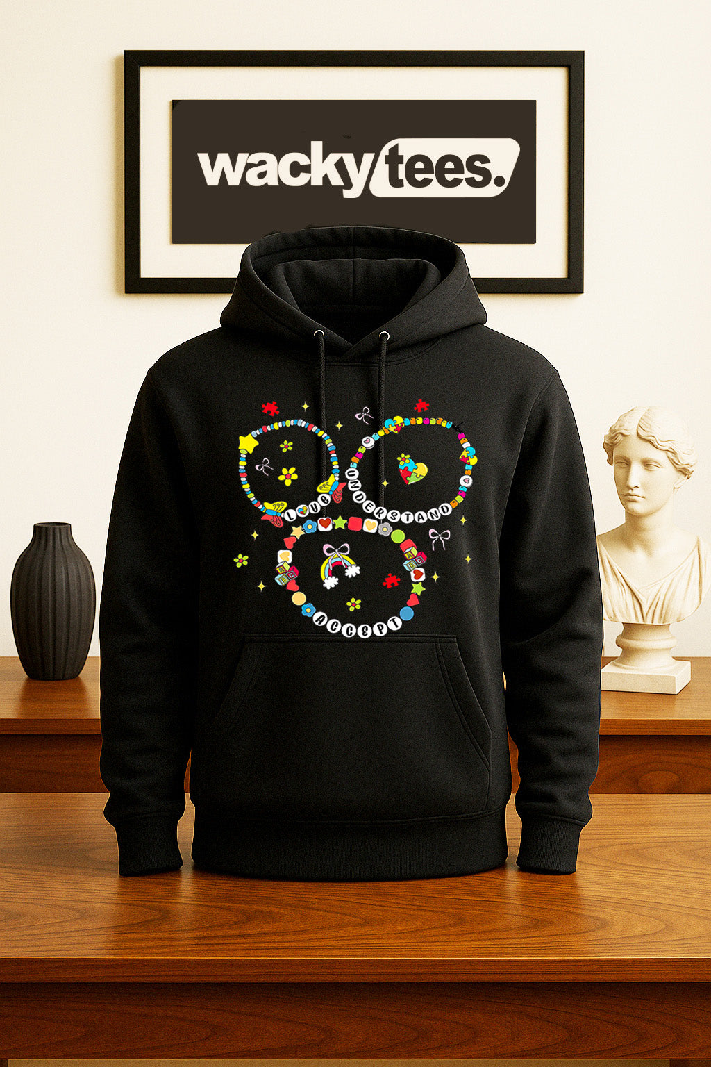 Friendship Bracelets Love Understand and Accept Autism Awareness Graphic Tee Shirt