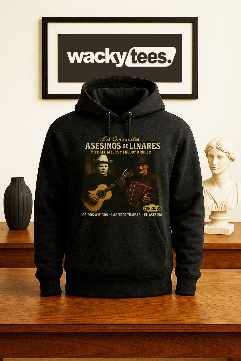 Los Asesinos De Linares Corridos Album Cover Michael Y Freddy Graphic Tee Shirt