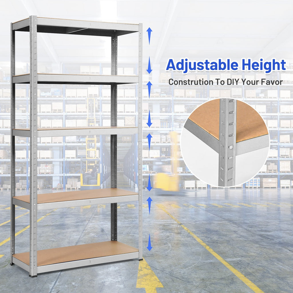 72 Inch Storage Shelf Steel Metal 5 Levels Adjustable Shelves
