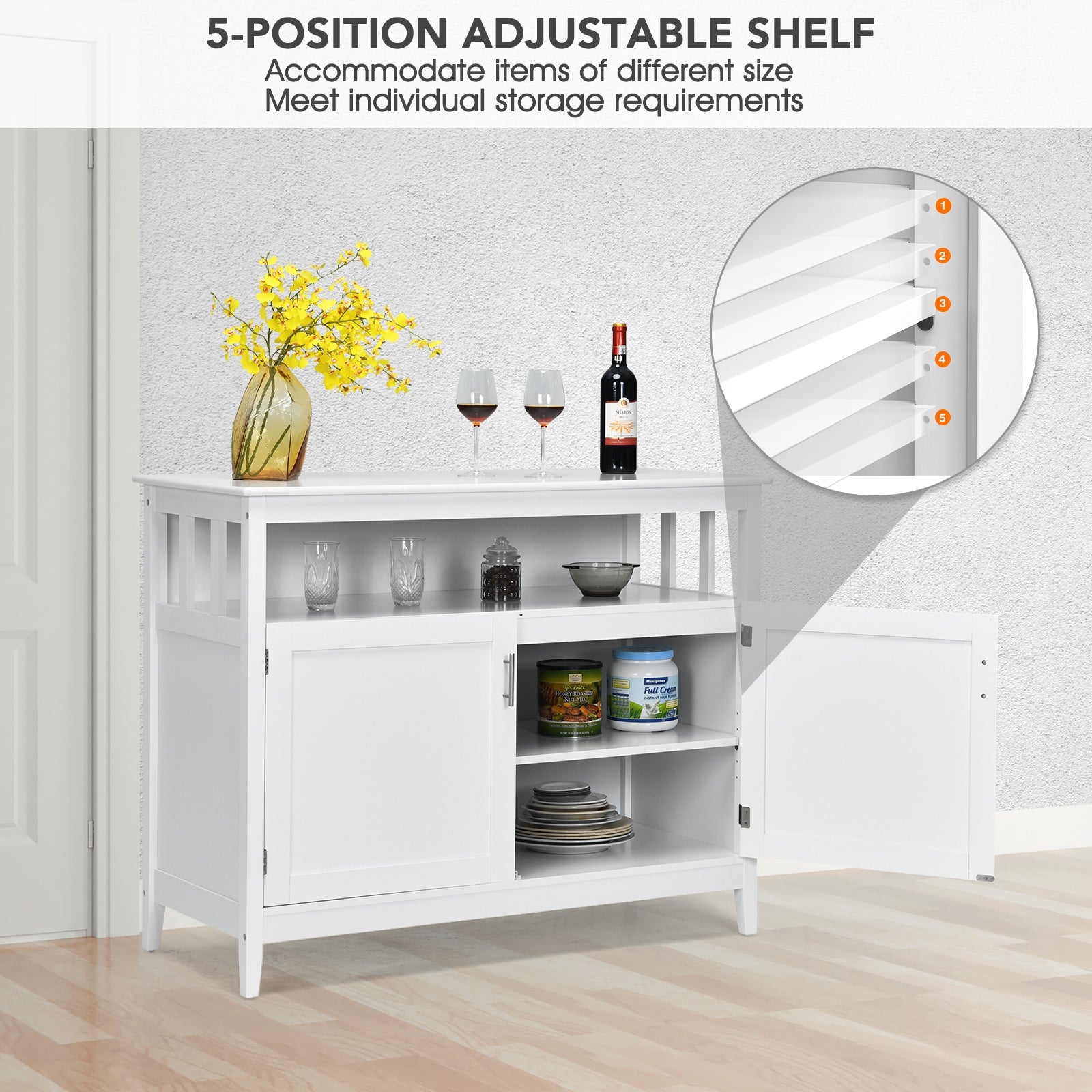 Modern Practical and Beautiful Wooden Kitchen Lockers with Large Storage Space-White