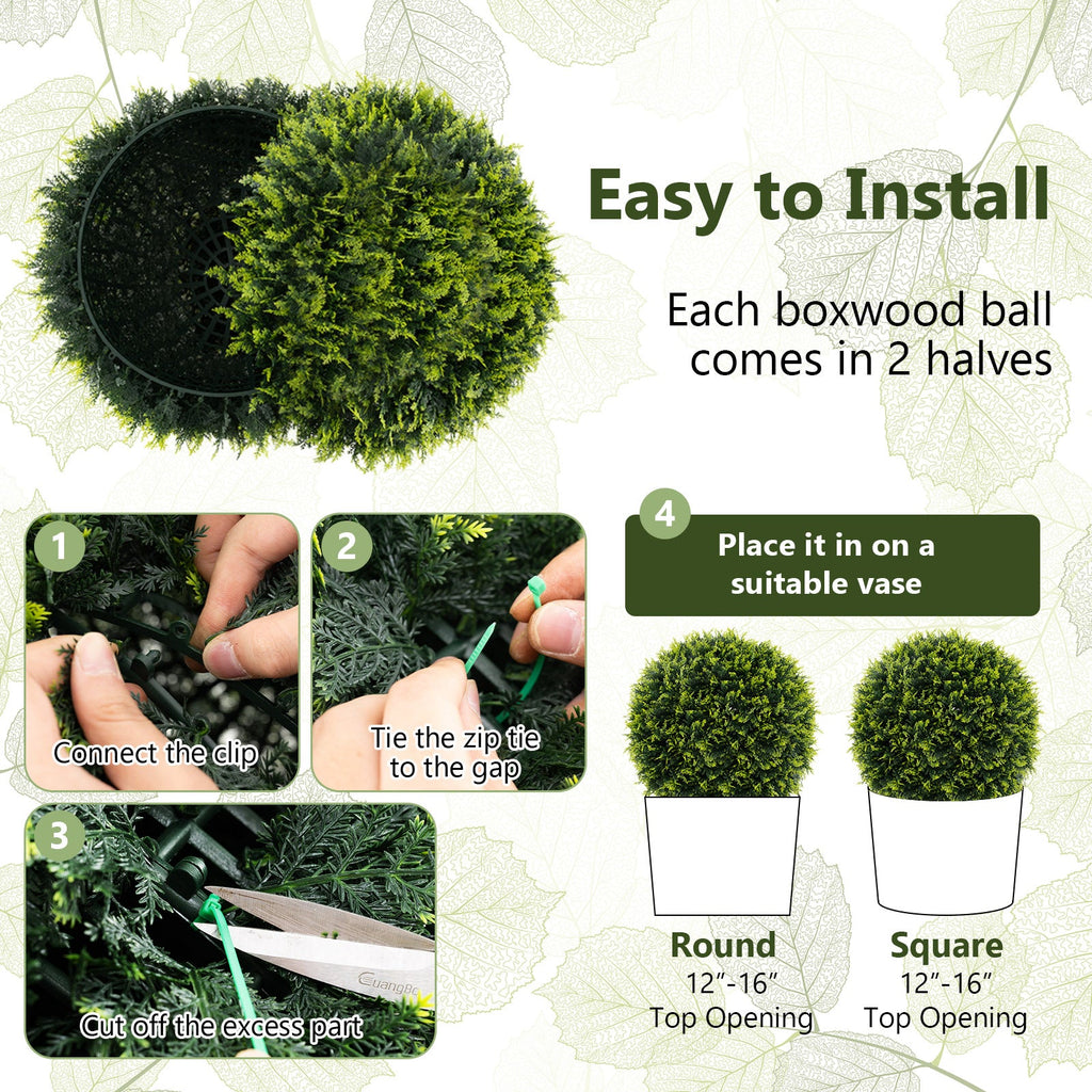 2 Pieces 18/22 Inches Indoor Outdoor Faux Decorative Balls for Patio Garden Front Door Balcony and Backyard-M