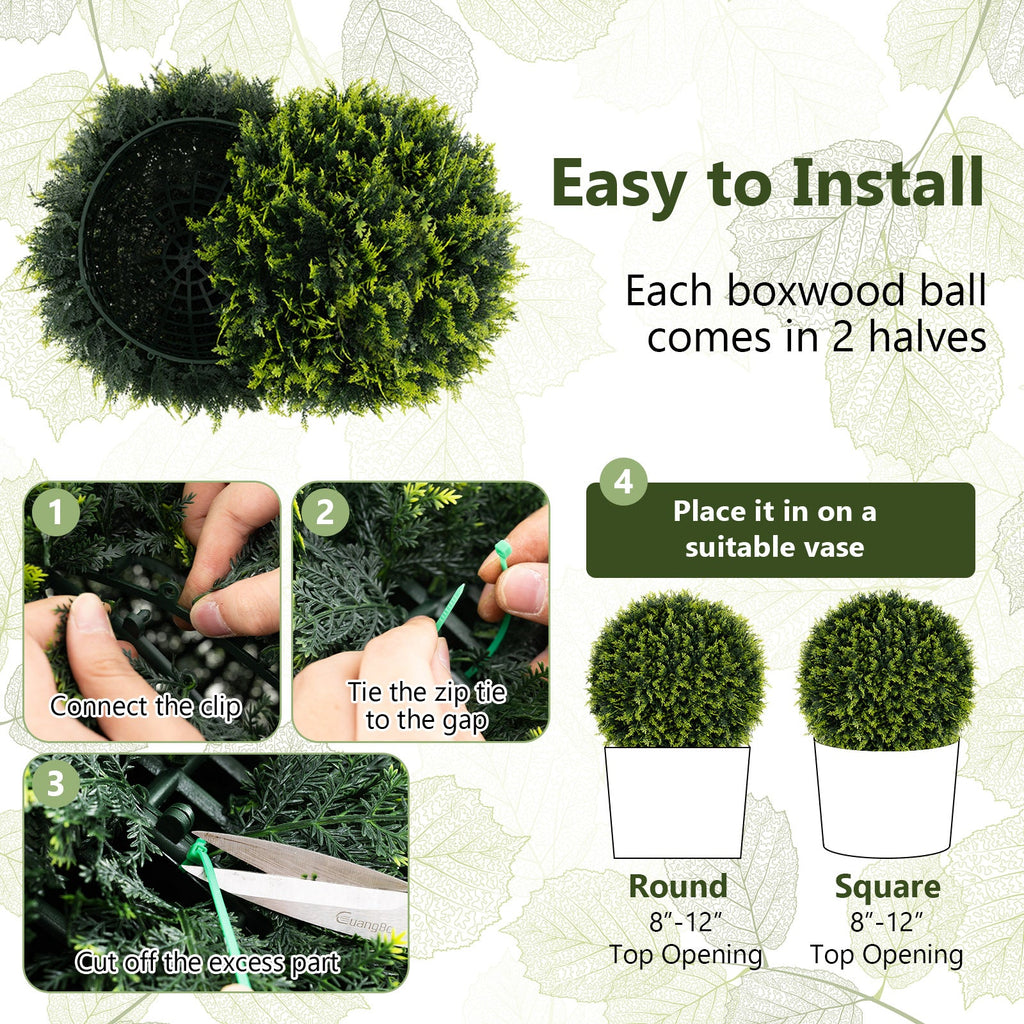 2 Pieces 18/22 Inches Indoor Outdoor Faux Decorative Balls for Patio Garden Front Door Balcony and Backyard-S