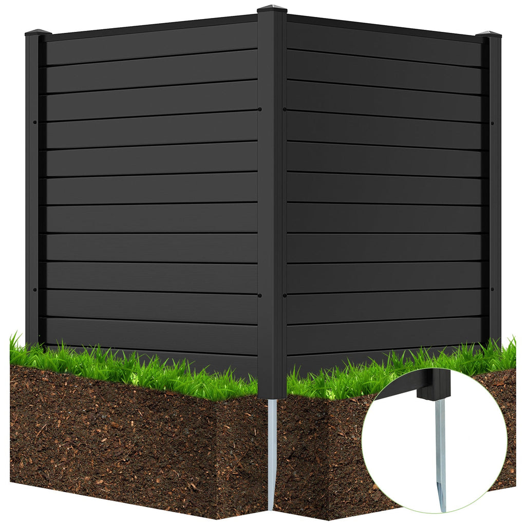 Air Conditioner Fence 48-Inch Privacy Screen 2-Panel for Trash Can with Metal Stakes