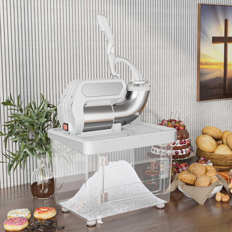 300W Commercial Ice Crusher with Dual Blades & Safety Switch