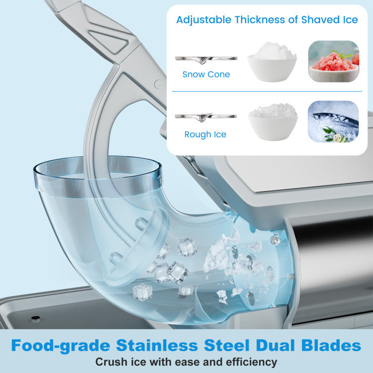 300W Commercial Ice Crusher with Dual Blades & Safety Switch
