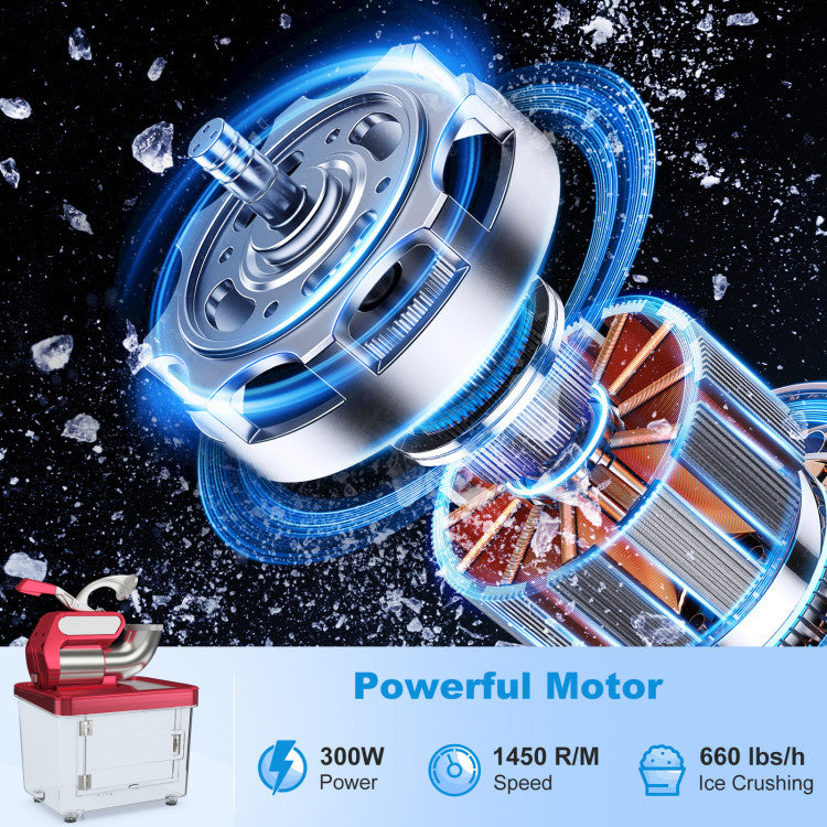 300W Commercial Ice Crusher with Dual Blades