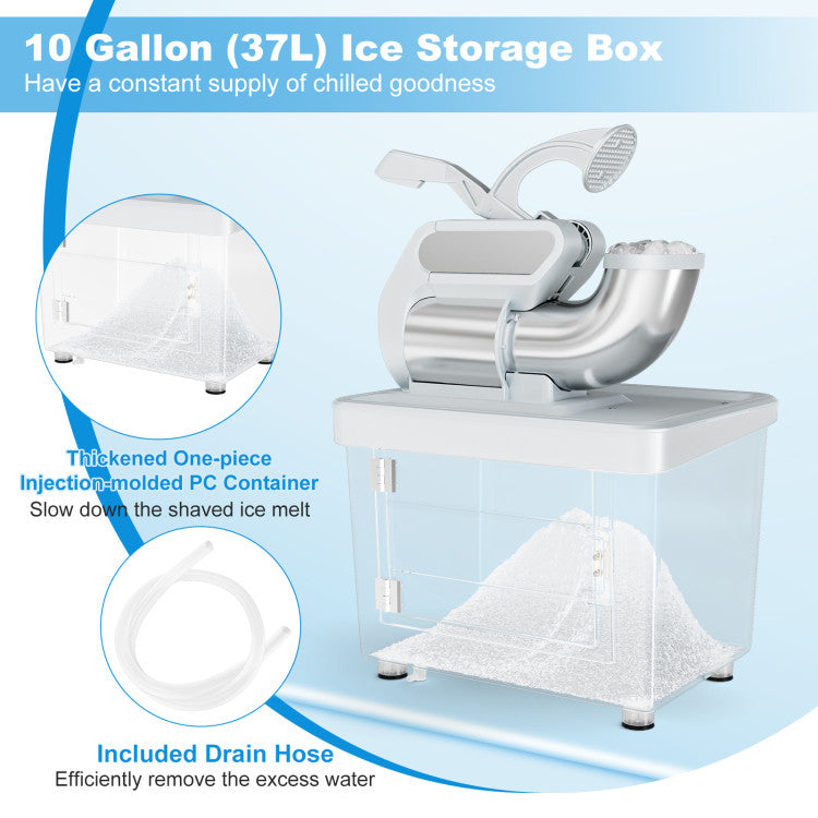 300W Commercial Ice Crusher with Dual Blades & Safety Switch
