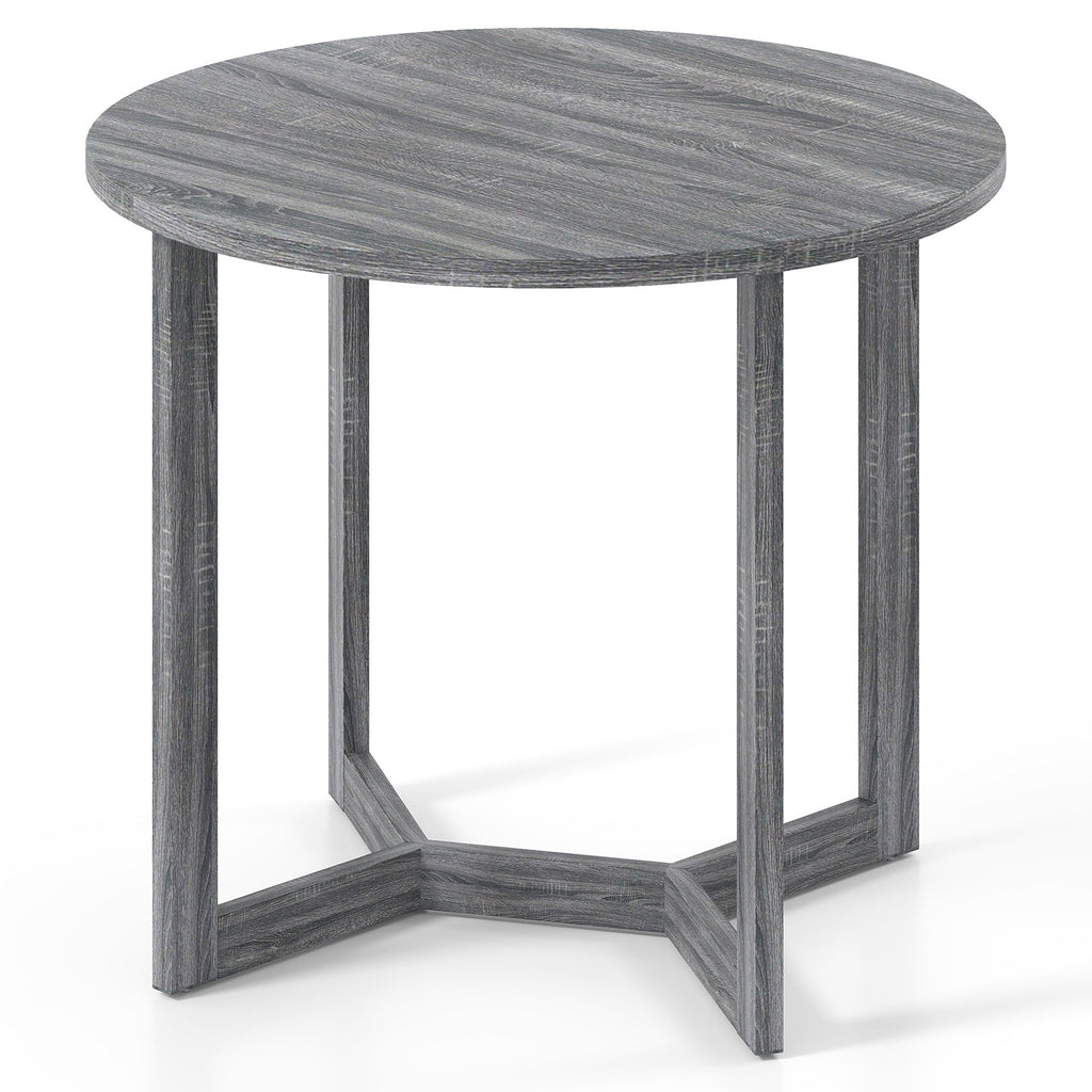 36 Inch Round Wood Dining Table for 2-4 People with Wing-shaped Pedestal Base-Black