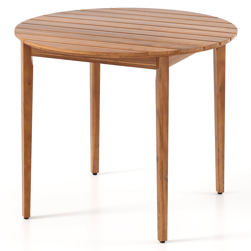 36 inch Acacia Wood Round Outdoor Dining Table for 4 People