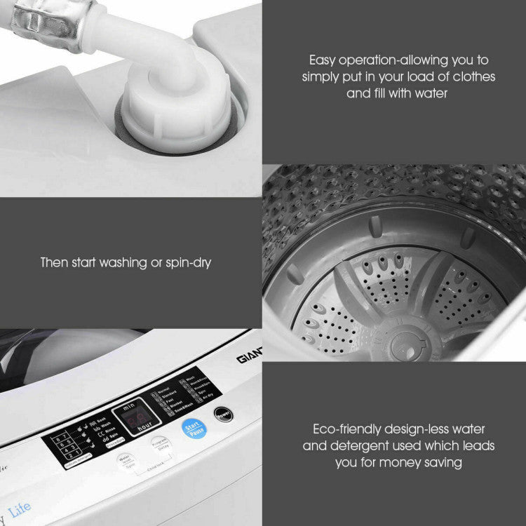 12 lbs Full-Auto Washer with 10 Settings