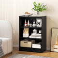 3-Tier Bookcase Open Display Rack Cabinet with Adjustable Shelves-Black