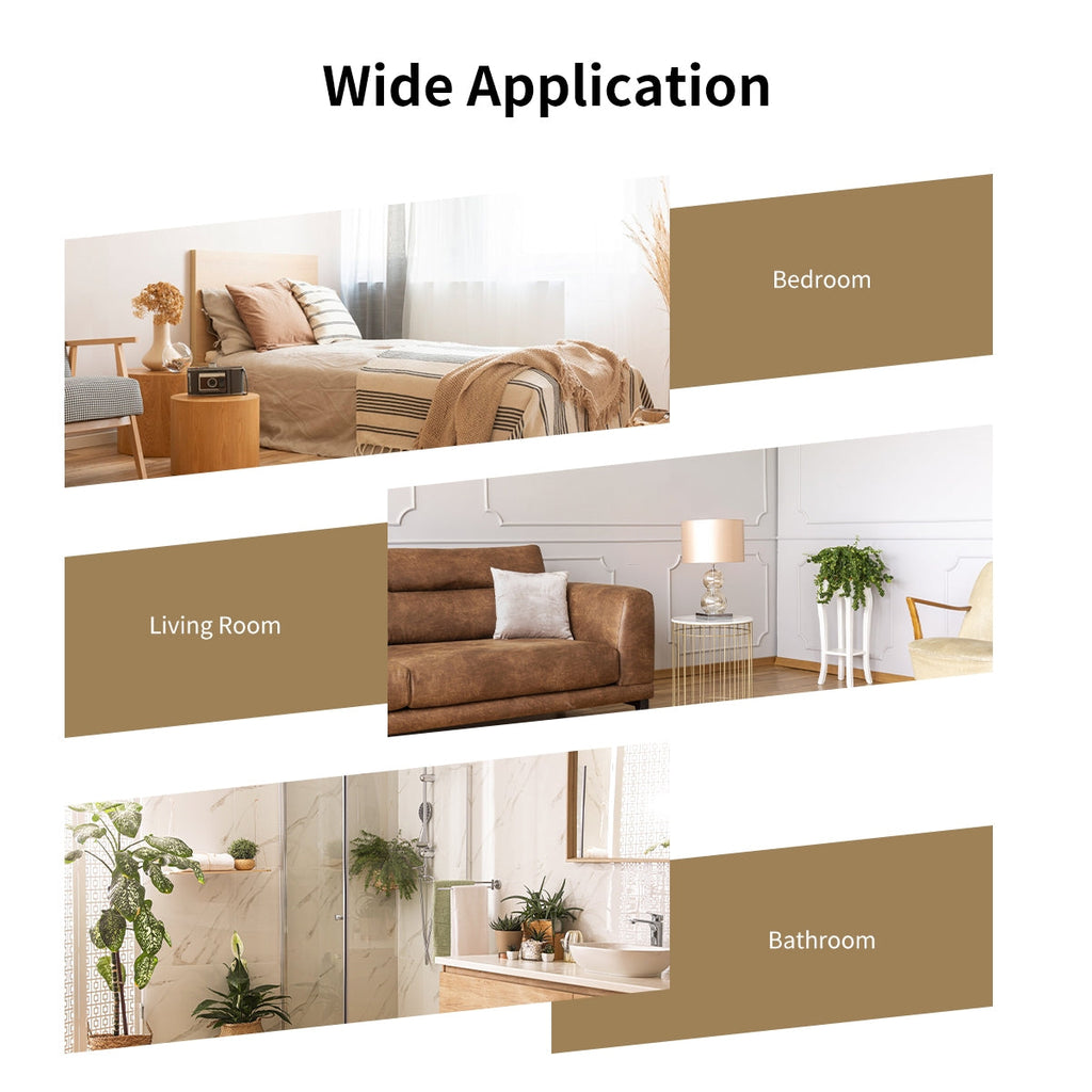 32 Inch x 20 Inch Metal Frame Wall-Mounted Rectangle Mirror-Golden