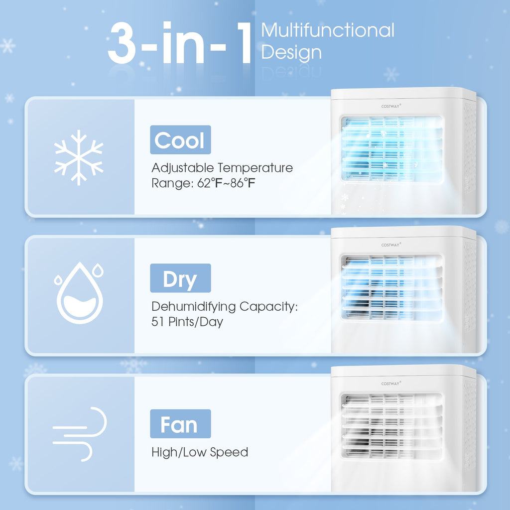 6000 BTU(SACC) Portable Air Conditioner Cools 250 Sq.Ft