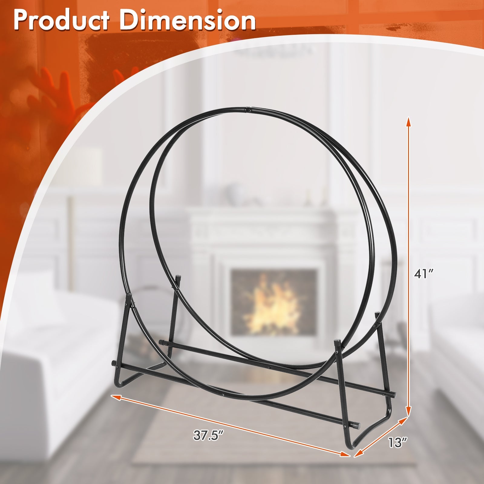 40-inch Tubular Steel Firewood Storage Rack