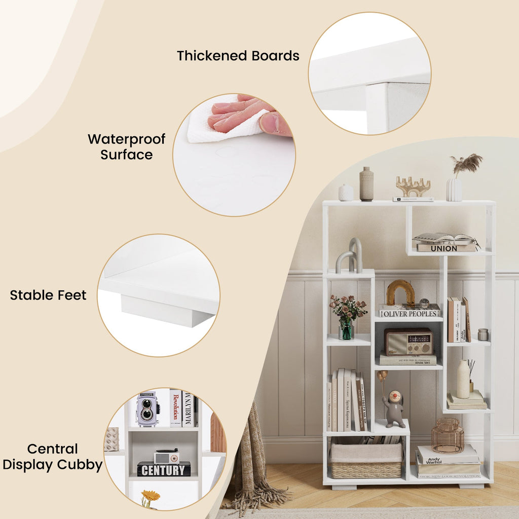 47-Inch Tall Bookshelf for Home Office Living Room-White