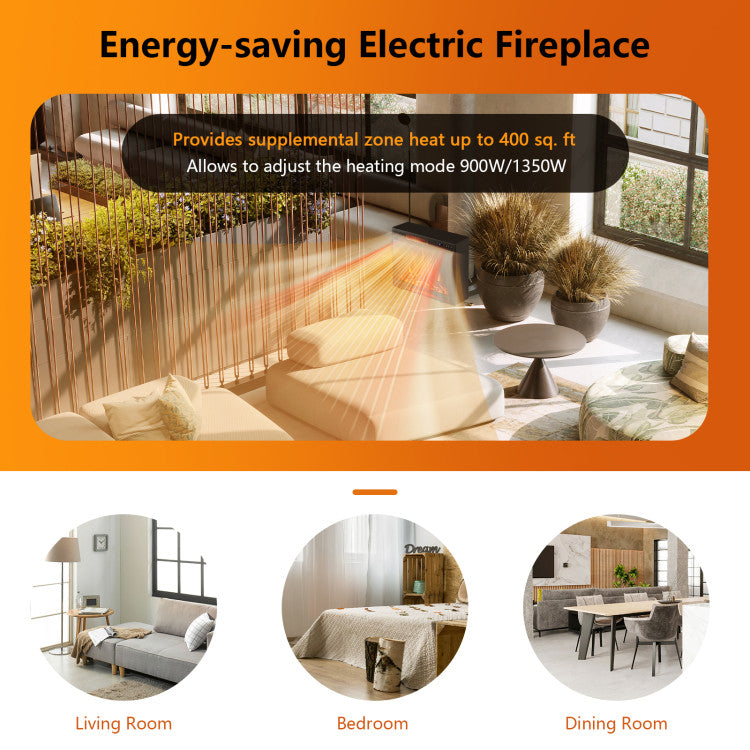 28" Electric Fireplace with Remote