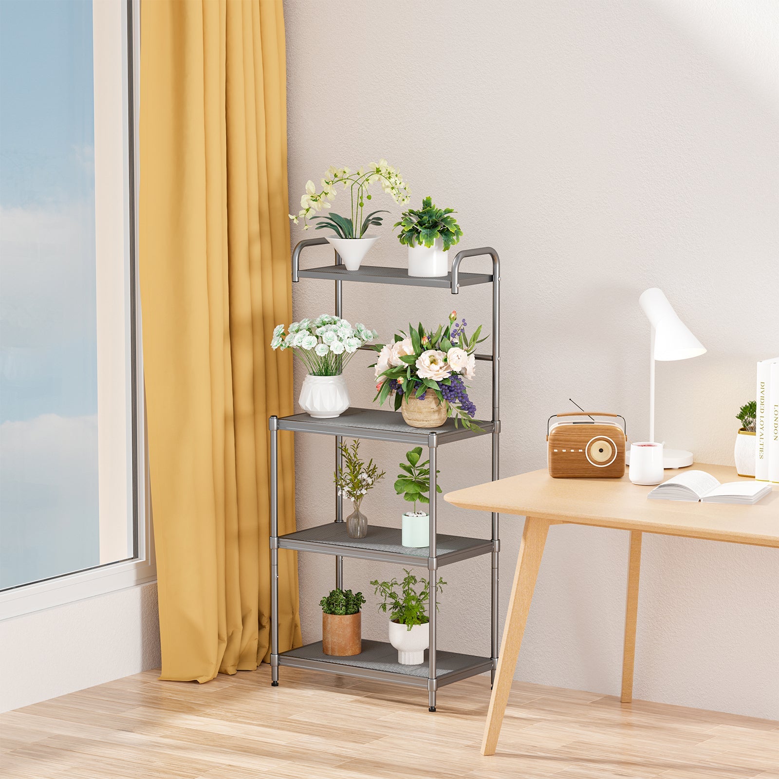 4-Tier Baker’s Rack Stand Shelves Kitchen Storage Rack Organizer