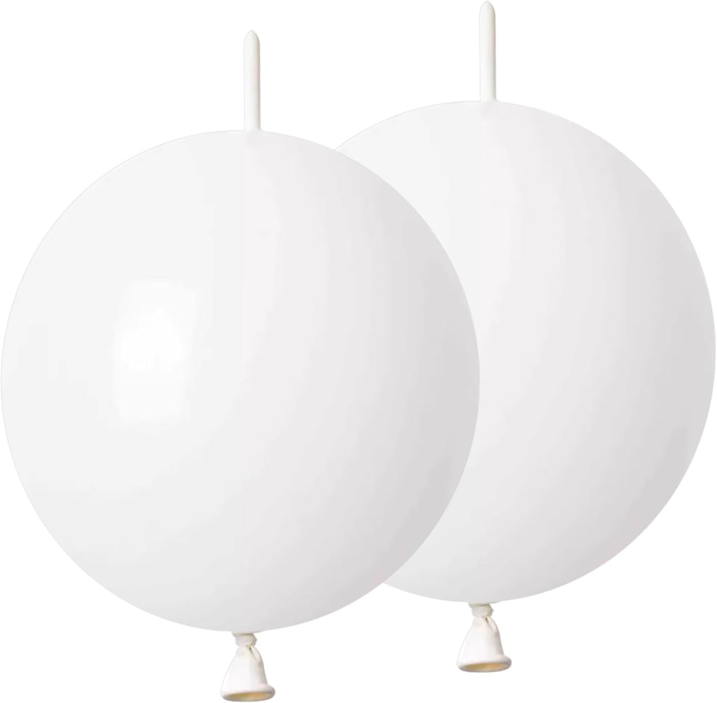 White Link Balloons 6 Inch 120 Pcs Latex Quick Linking Balloon for Birthday Wedding Party Festival Decorations