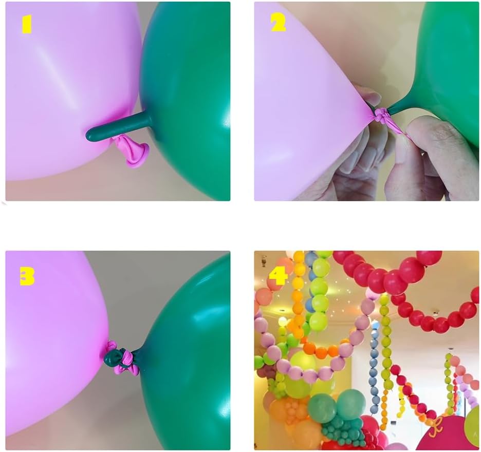 Purple Link Balloons 6 Inch 12 Inch 120 Pcs Latex Linking Balloons for Birthday Wedding Party Festival Decorations