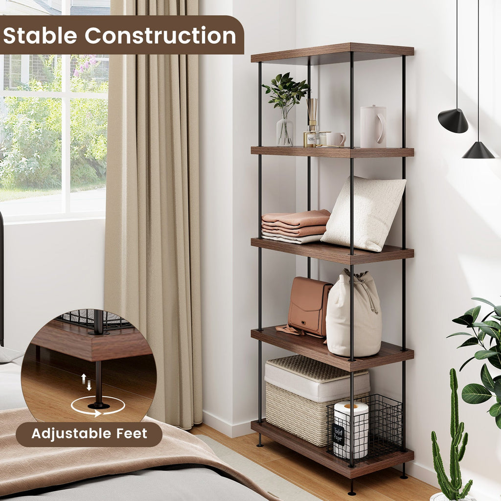 2/3/4/5-Tier Multipurpose Display Rack with Metal Frame-5-Tier