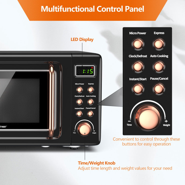 700W Retro Microwave Oven