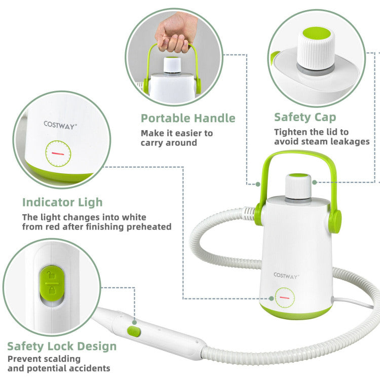 1000W Handheld Steam Cleaner with 10 Accessories