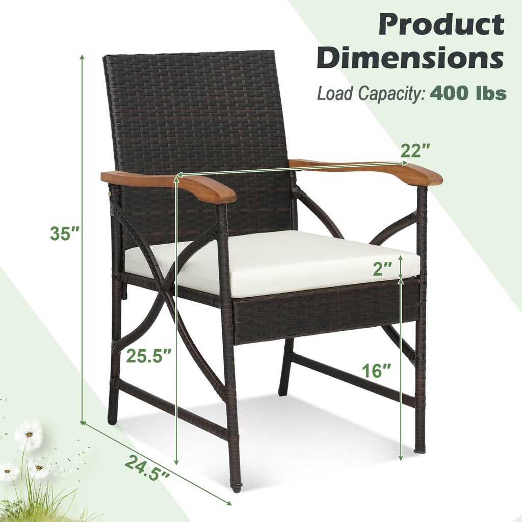 5/7-Piece Outdoor Dining Set with Acacia Wood Table-4-5 Pieces