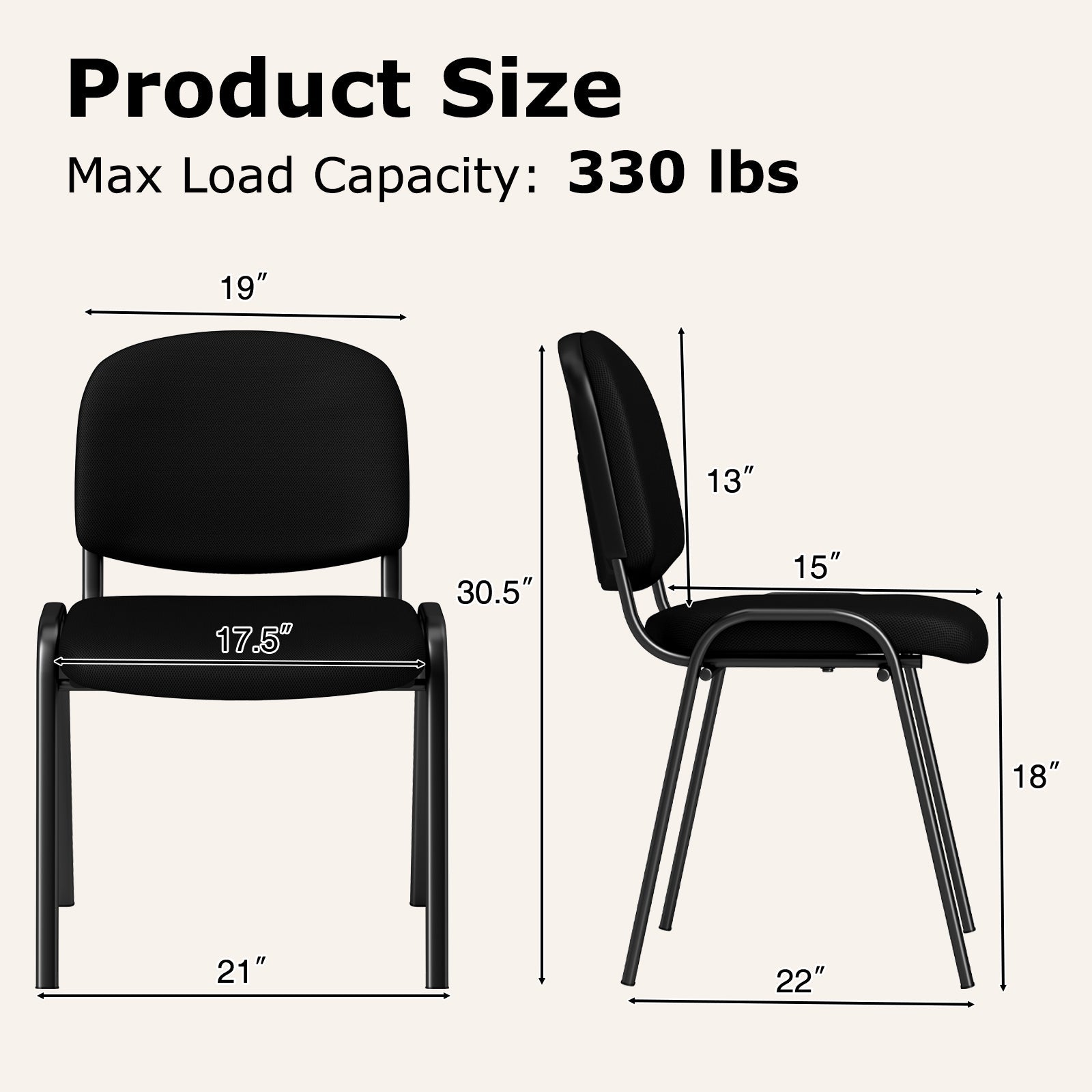 5 Pieces Elegant Conference Office Chair Set for Guest Reception-Set of 5