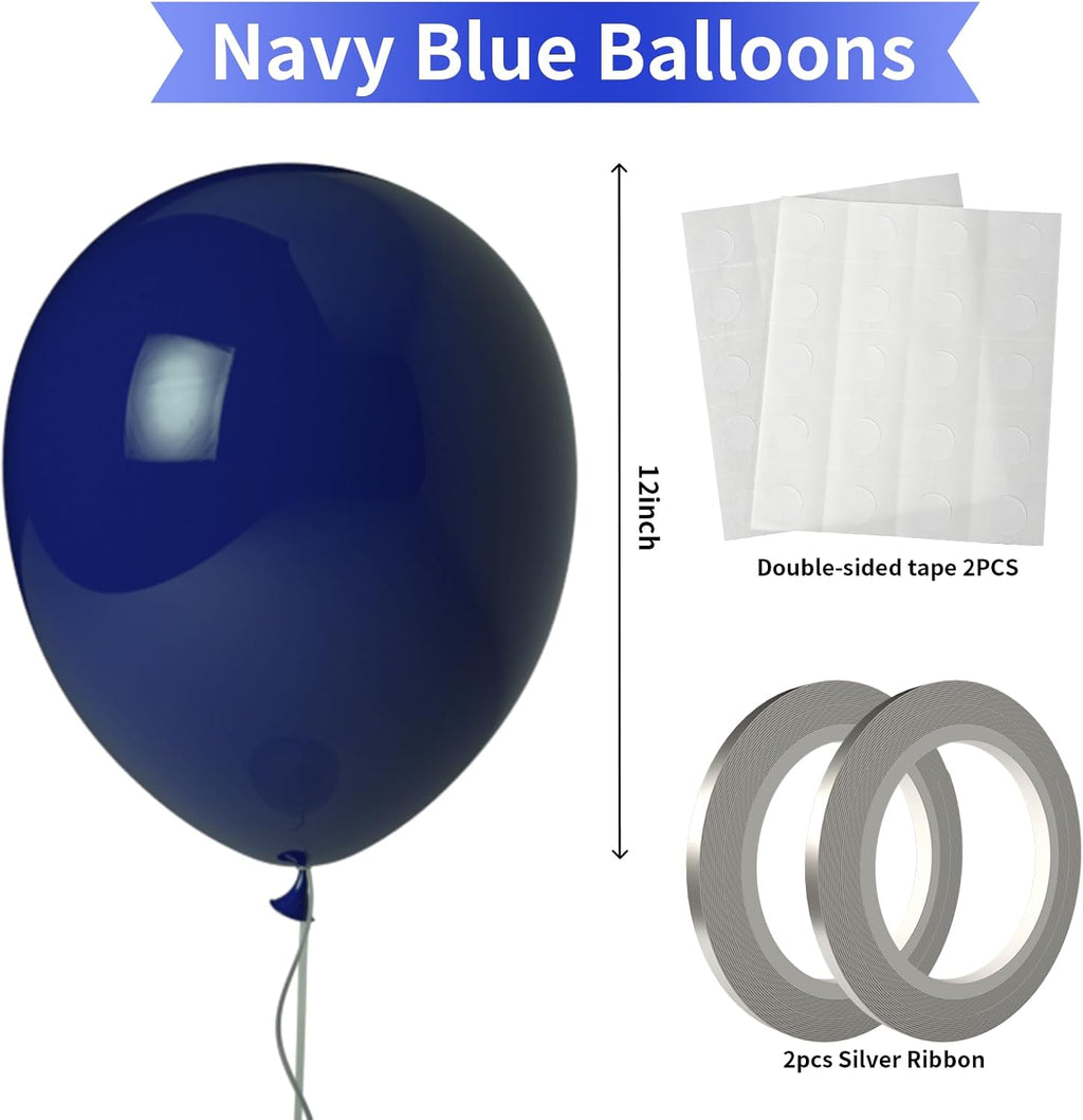 Navy Blue Balloons 100 Pack 12 Inch Dark Blue Latex Balloons for Baby Shower Wedding Graduation Birthday New Year Party Decorations