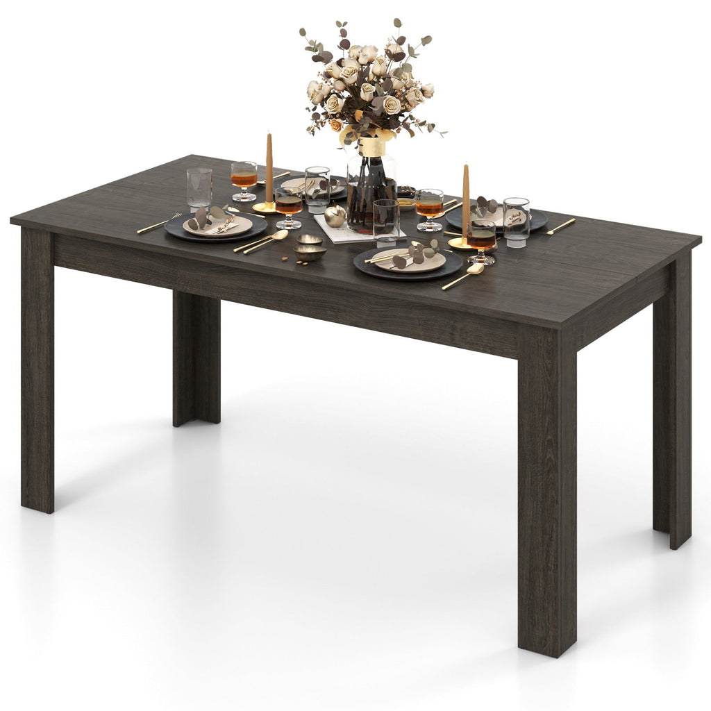 63 Inch Rectangular Modern Dining Kitchen Table-Gray