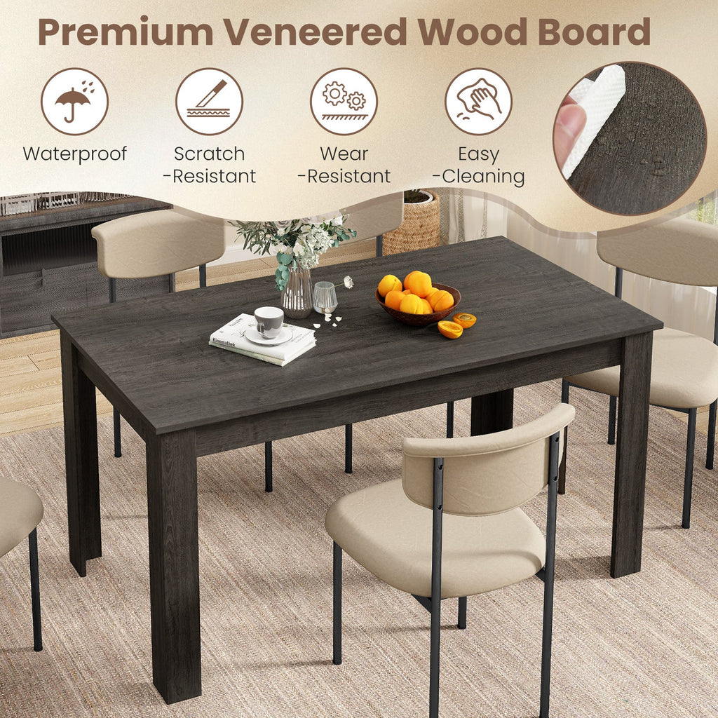 63 Inch Rectangular Modern Dining Kitchen Table-Gray