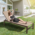 6-Position Chaise Lounge Chairs with Rustproof Aluminium Frame-Brown