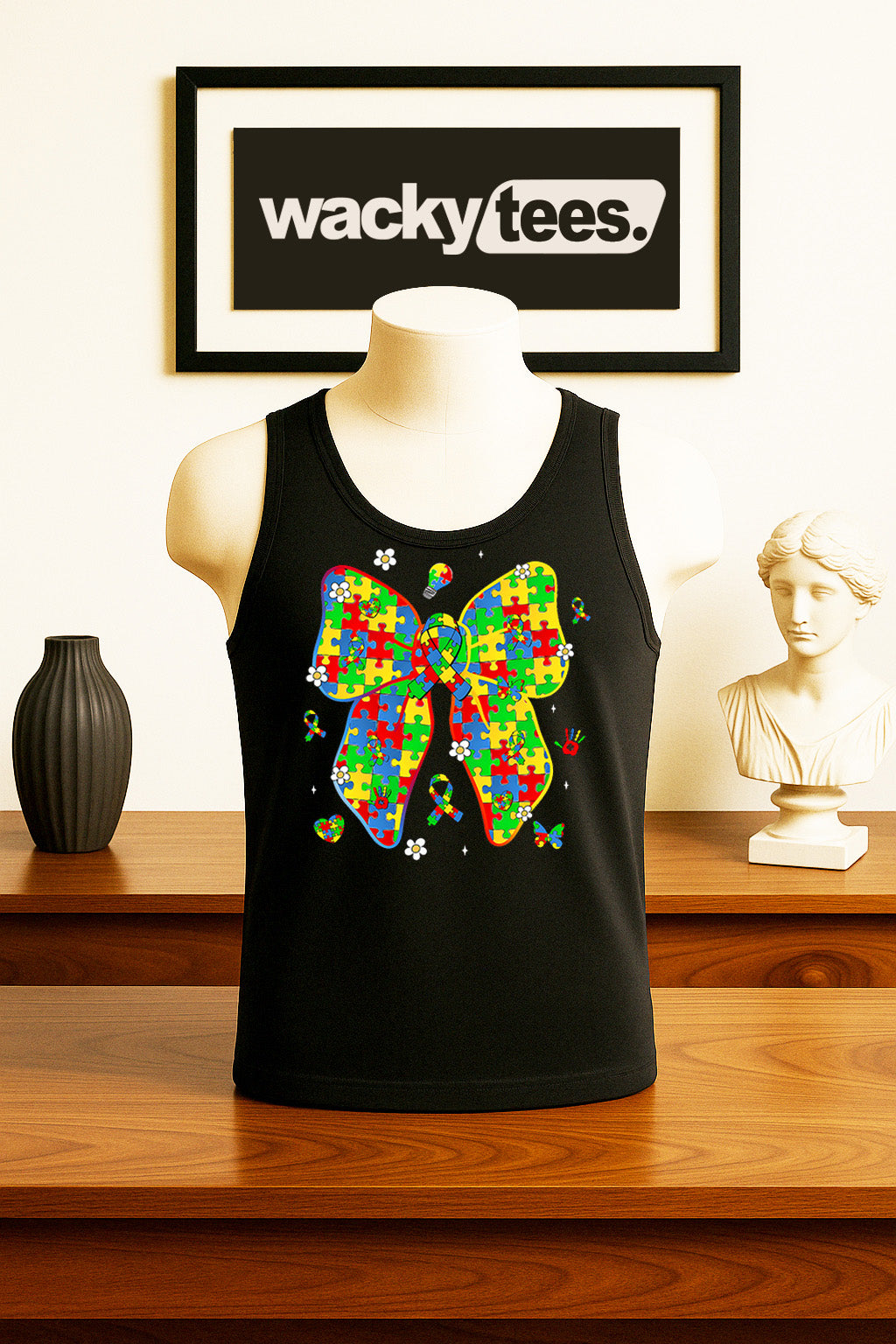 Autism Awareness Ribbon Graphic Tee Shirt