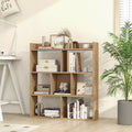 7 Cubes Open-back Bookshelf with Anti-Toppling Devices-Natural
