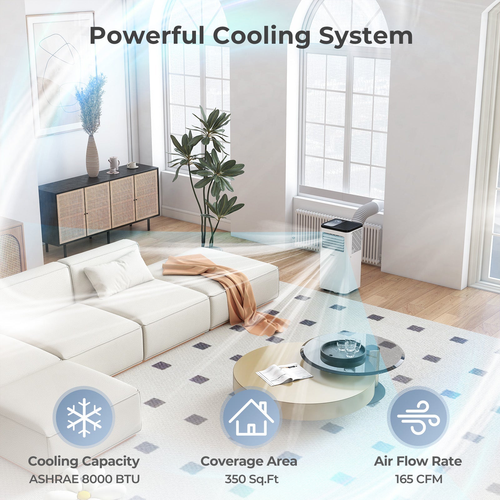 8000 BTU Portable Air Conditioner 3 in 1 Floor AC Unit Fan and Dehumidifier for Room