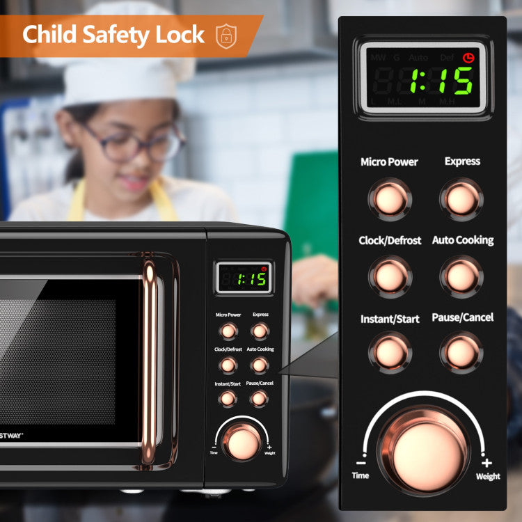 700W Retro Microwave Oven