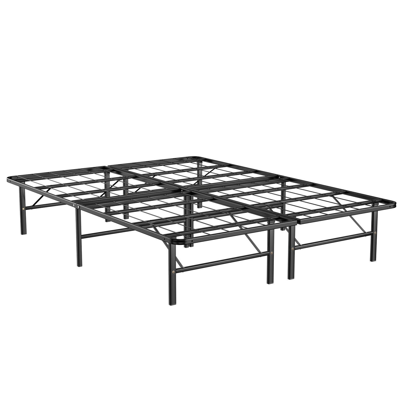 Twin/Full/Queen Size Foldable Metal Platform Bed with Tool-Free Assembly-Queen size